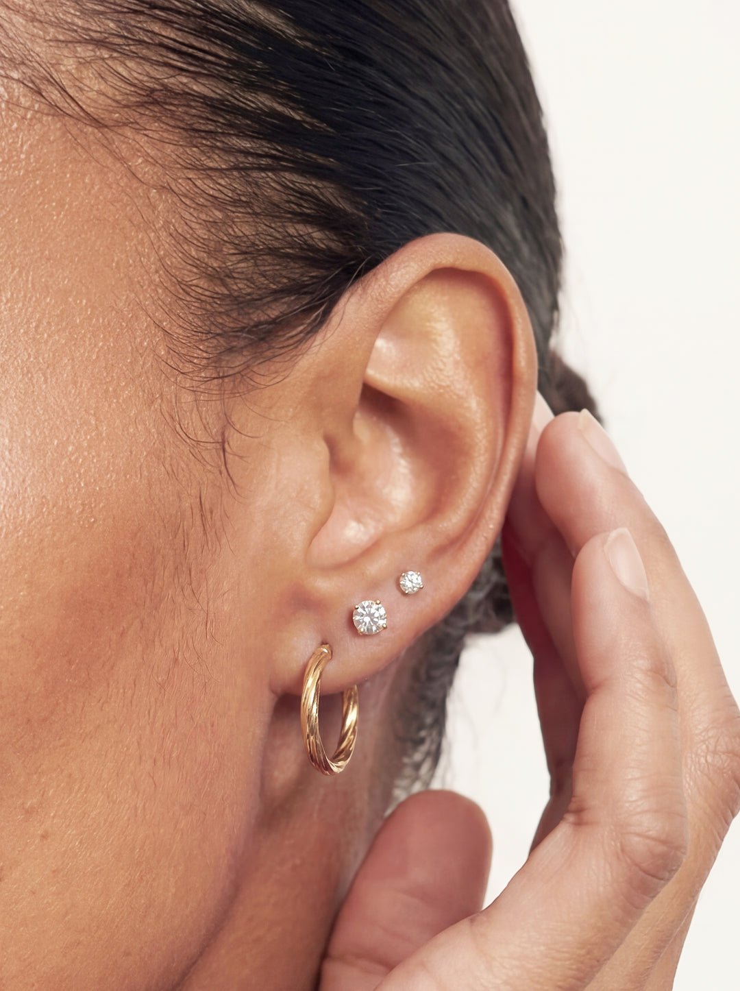 Small Gold Twist Hoop Earrings