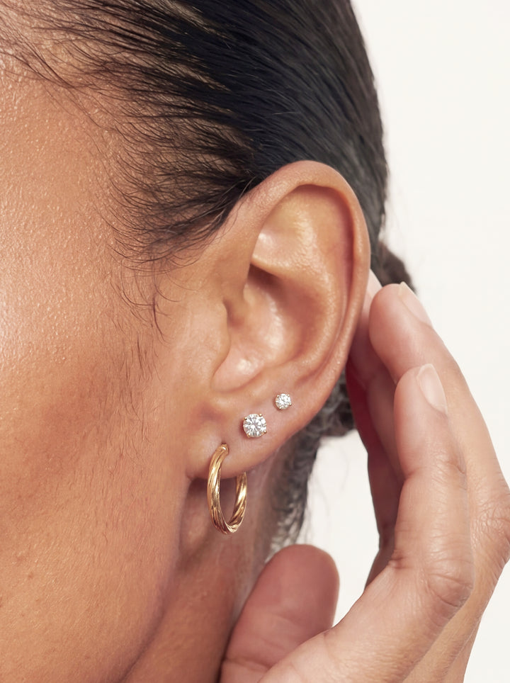 Small Gold Twist Hoop Earrings
