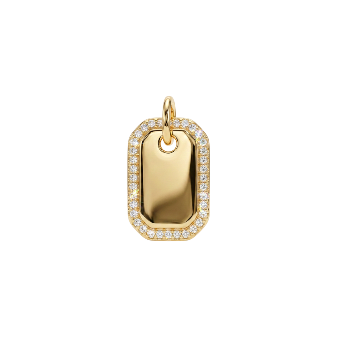 Cubic Dog Tag Pendant