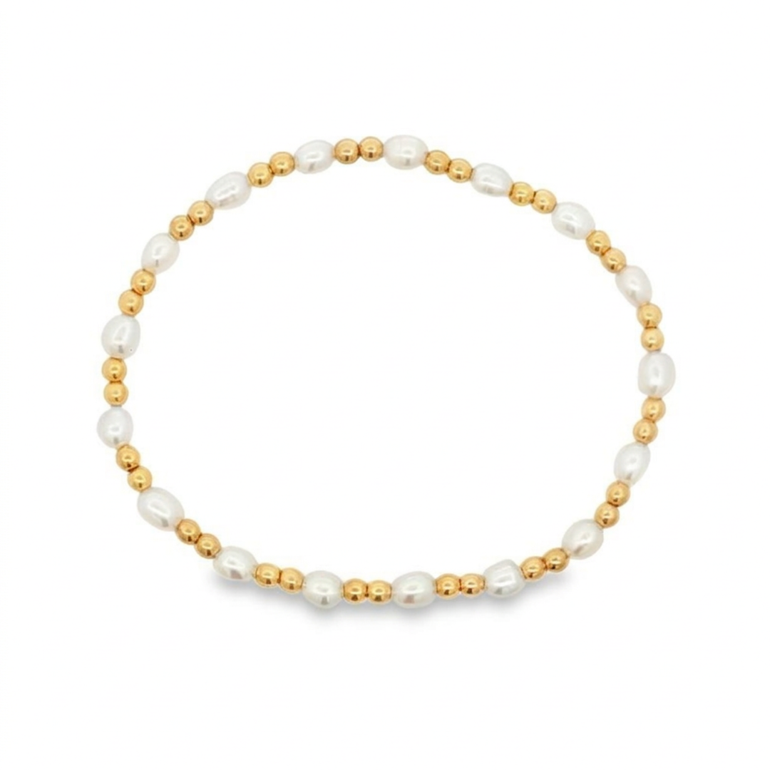 Gold Filled Pearl Beaded Bracelet