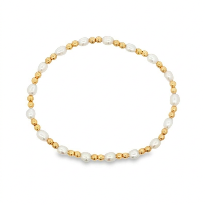Gold Filled Pearl Beaded Bracelet