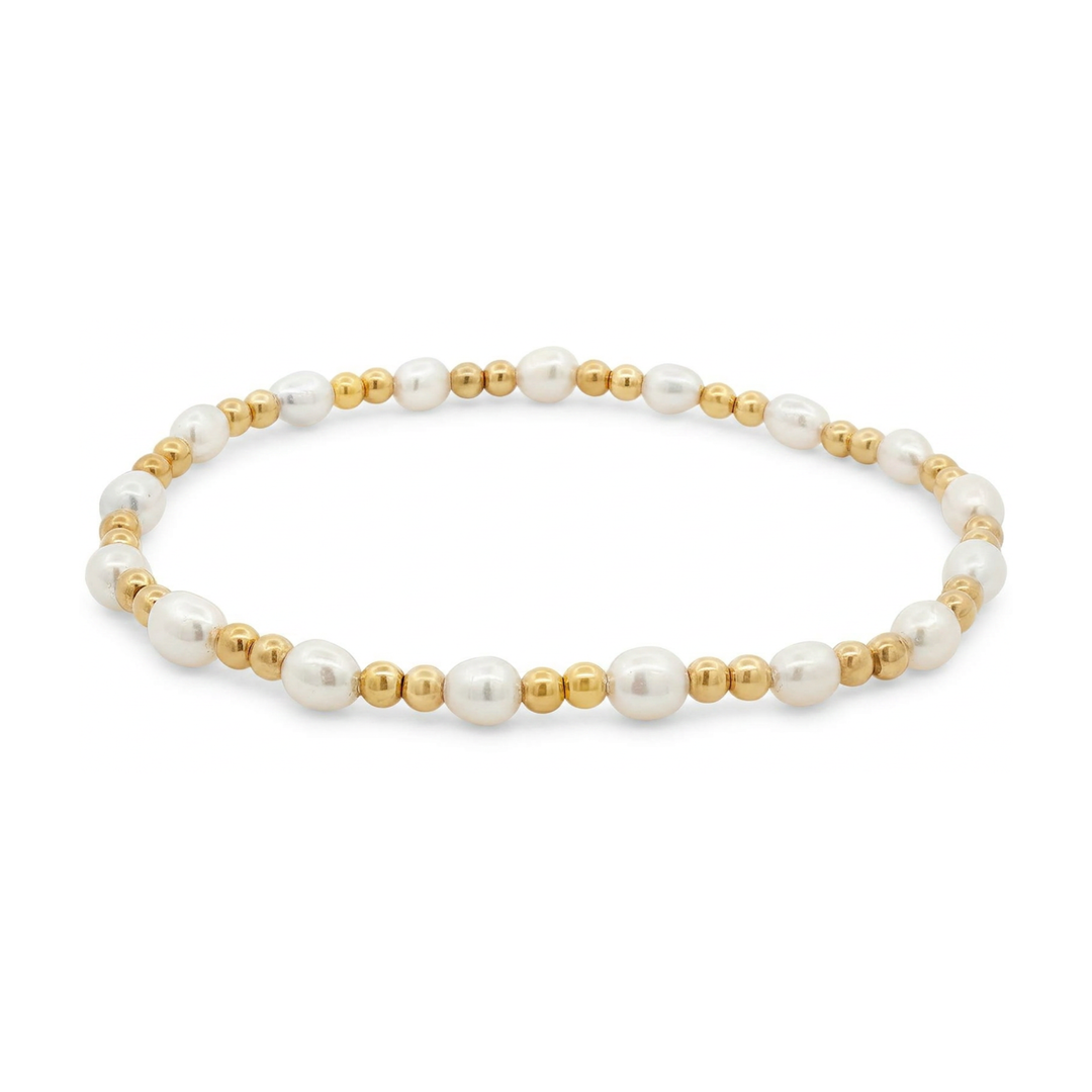 Gold Filled Pearl Beaded Bracelet