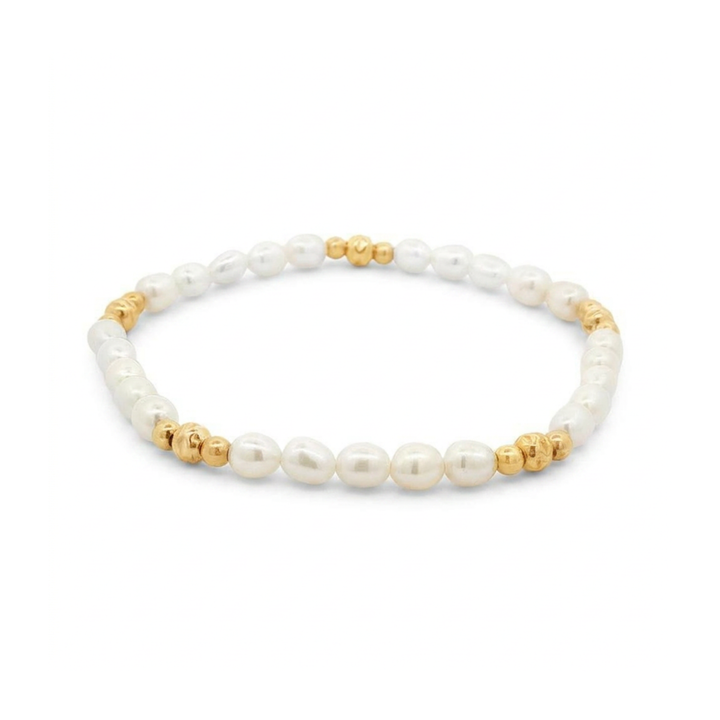Gold Filled Pearl Beaded Bracelet