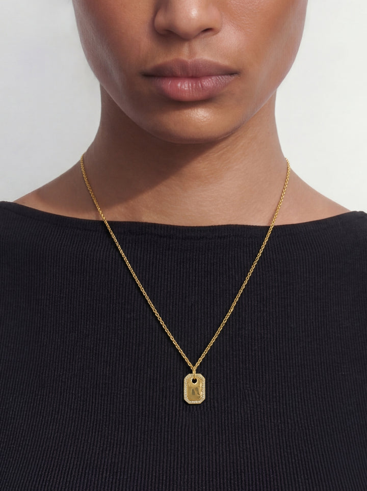 Cubic Dog Tag Pendant