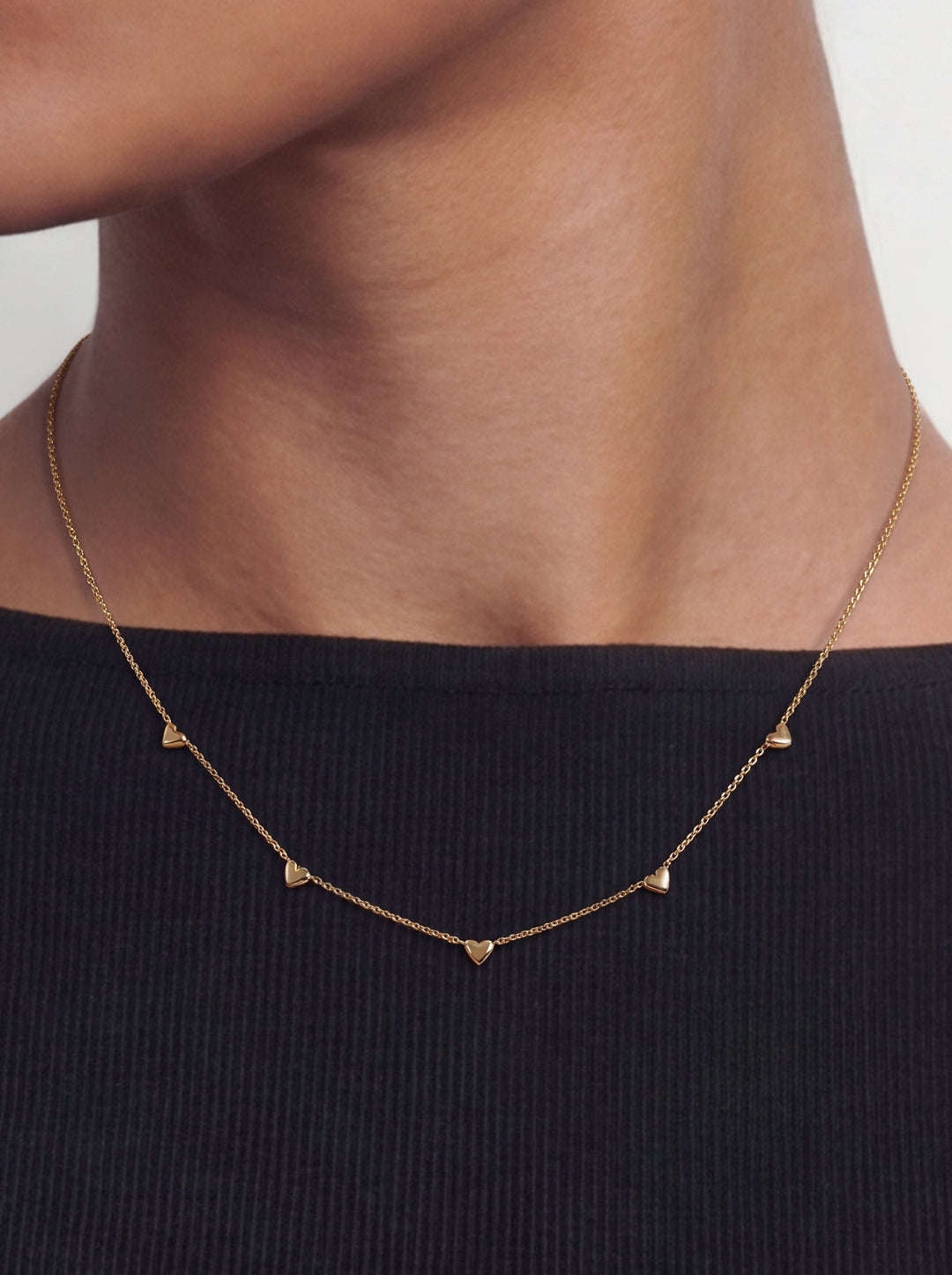 Multi Heart Chain Necklace - okonii