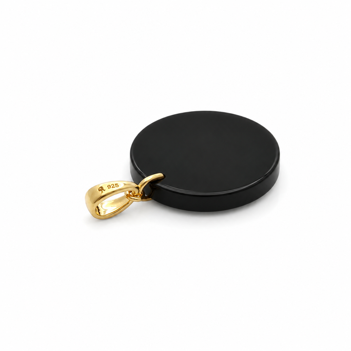 Evil Eye Black Onyx Disc Pendant
