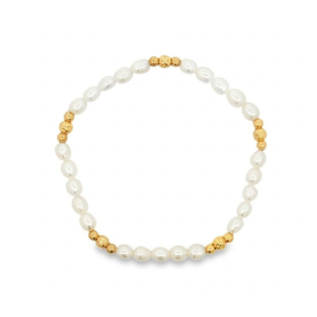 Gold Filled Pearl Beaded Bracelet