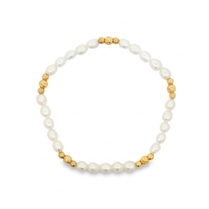 Gold Filled Pearl Beaded Bracelet